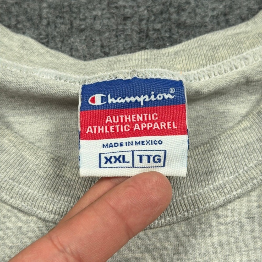 Y2K Notre Dame Champion T-Shirt Mens XXL Gray Football Short Sleeve Graphic Tee - Picture 4 of 11